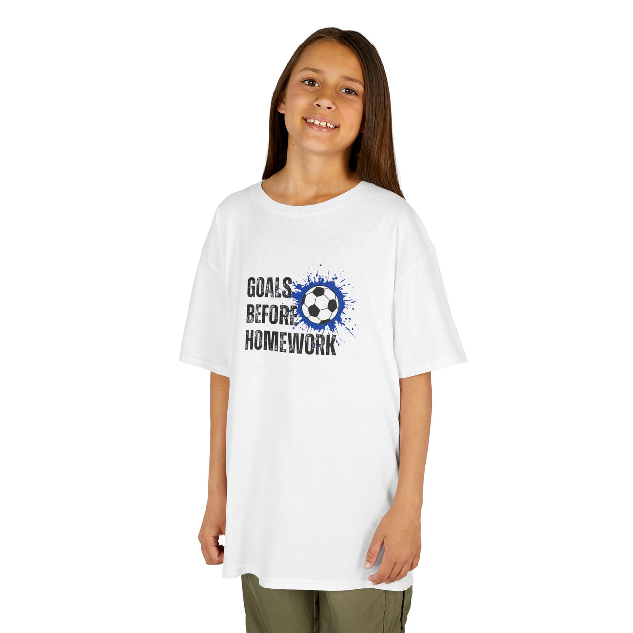 Goals Before Homework Junior T-Shirt | Blue