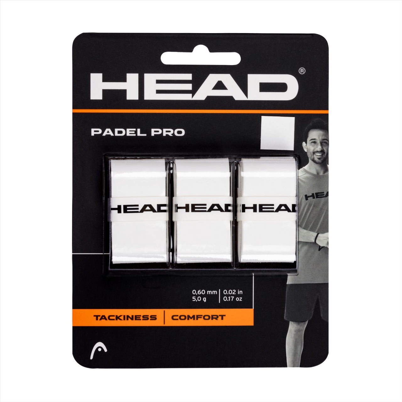 Head Padel Pro Overgrip - White - Pack of 3
