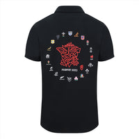 Rugby World Cup 2023 Men's 20 Unions Map Back PrintPolo Shirt | Black