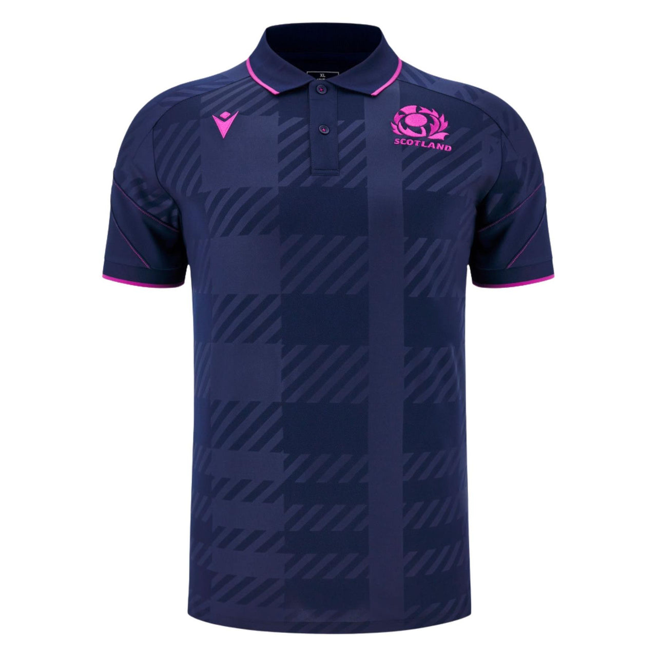 Macron Scotland Rugby Travel Polo Shirt | Navy | 2025/26