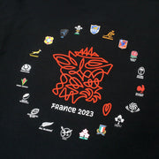 Rugby World Cup 2023 Men's 20 Unions Map Back PrintPolo Shirt | Black