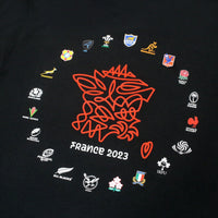 Rugby World Cup 2023 Men's 20 Unions Map Back PrintPolo Shirt | Black