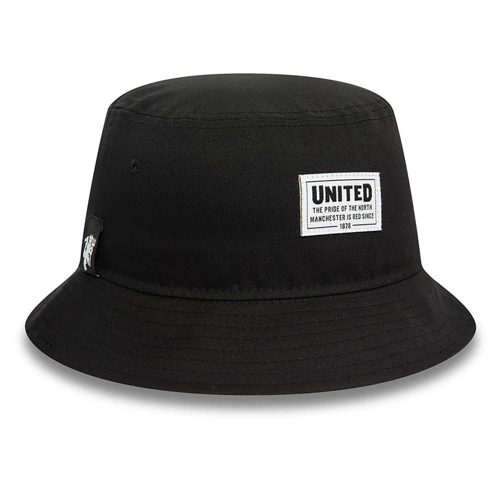 Manchester United FC New Era Stitch Patch Bucket Hat | Black