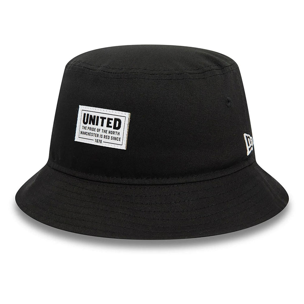 Manchester United FC New Era Stitch Patch Bucket Hat | Black