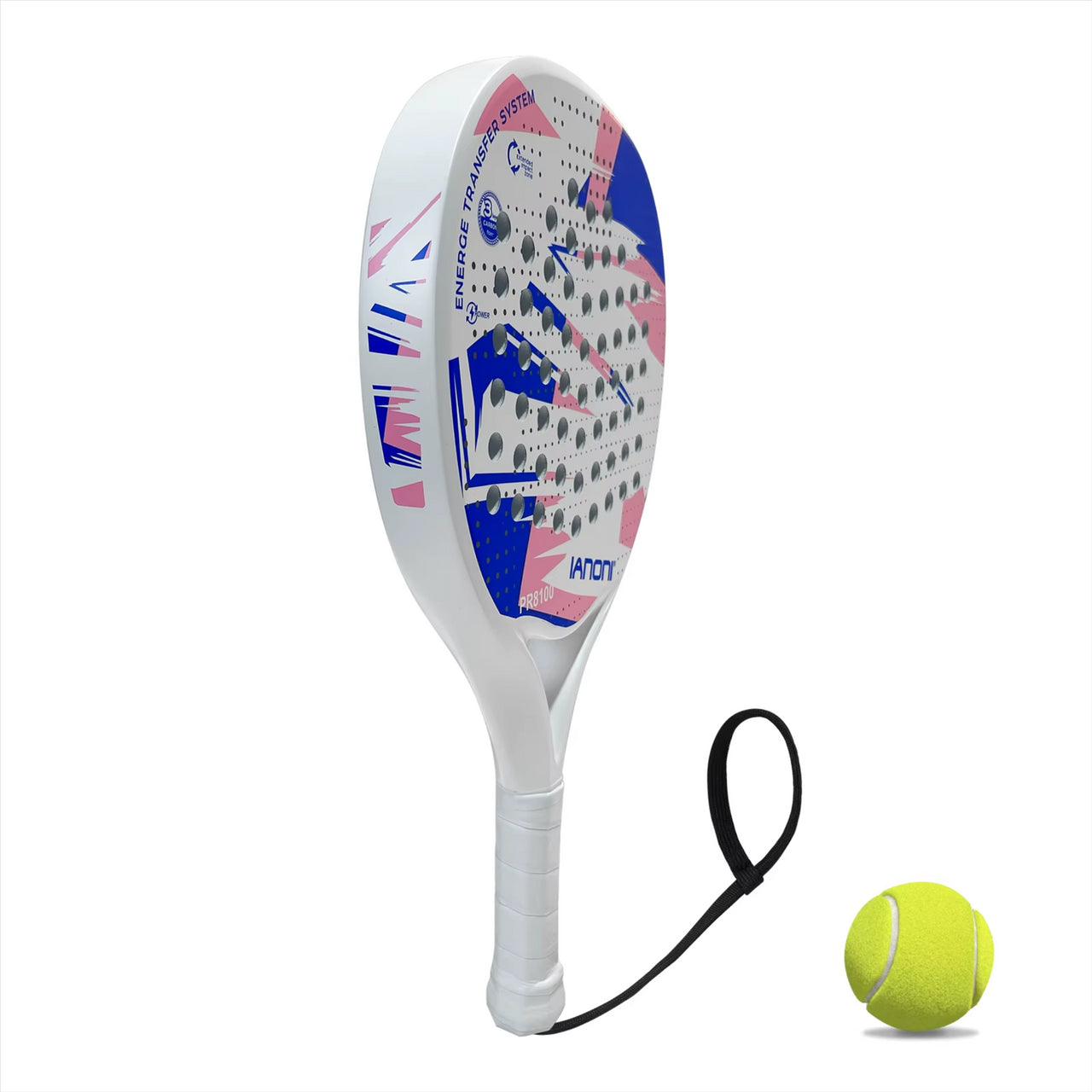 Ianoni PR8100 Carbon Fibre PADEL RACKET - White