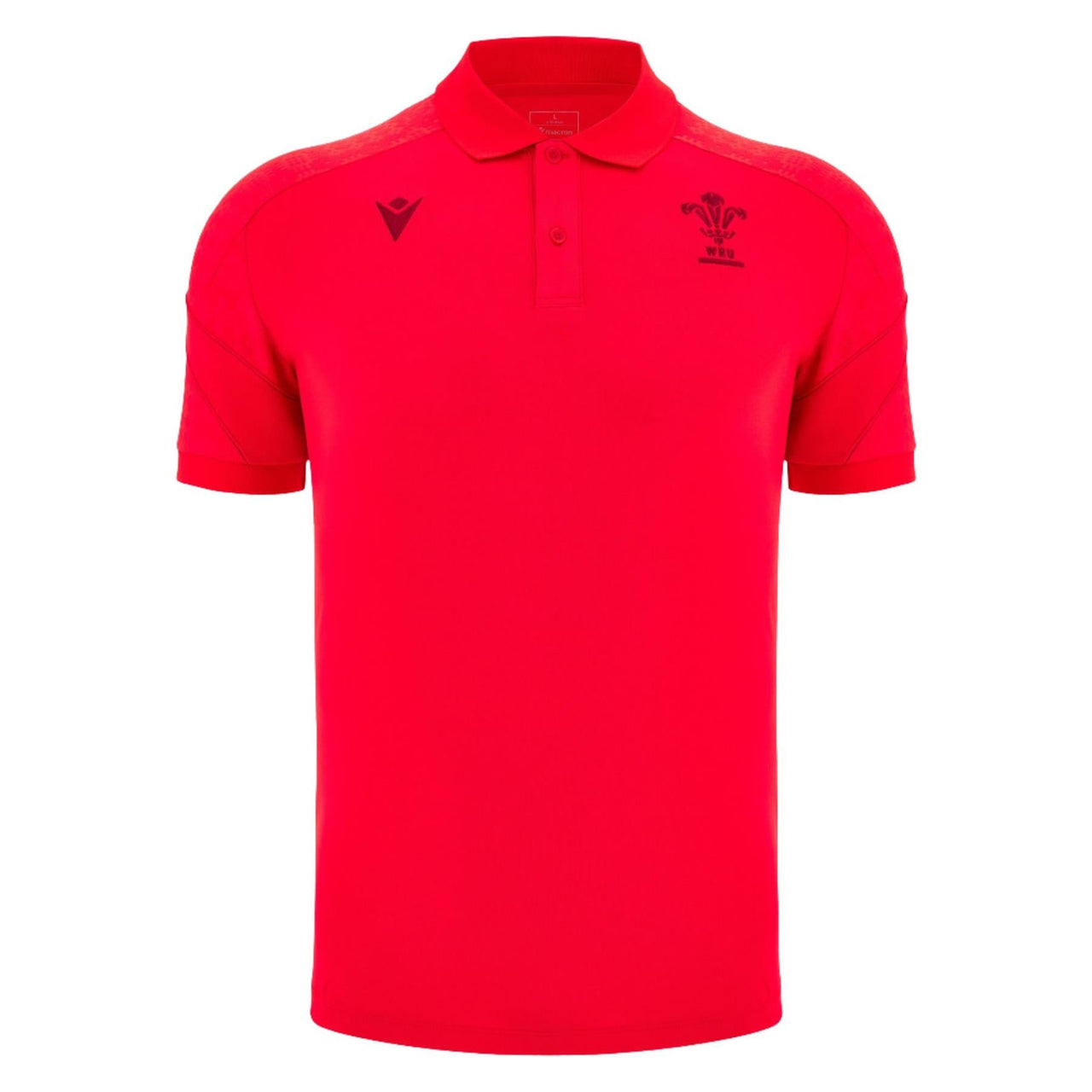 Macron Wales Rugby Mens Travel Polo Shirt | Red | 2025/26