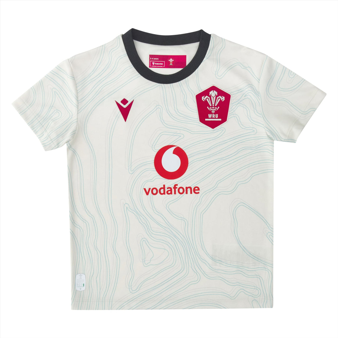 Macron Wales Rugby Kids Away Replica Shirt | Off White | 2025/26
