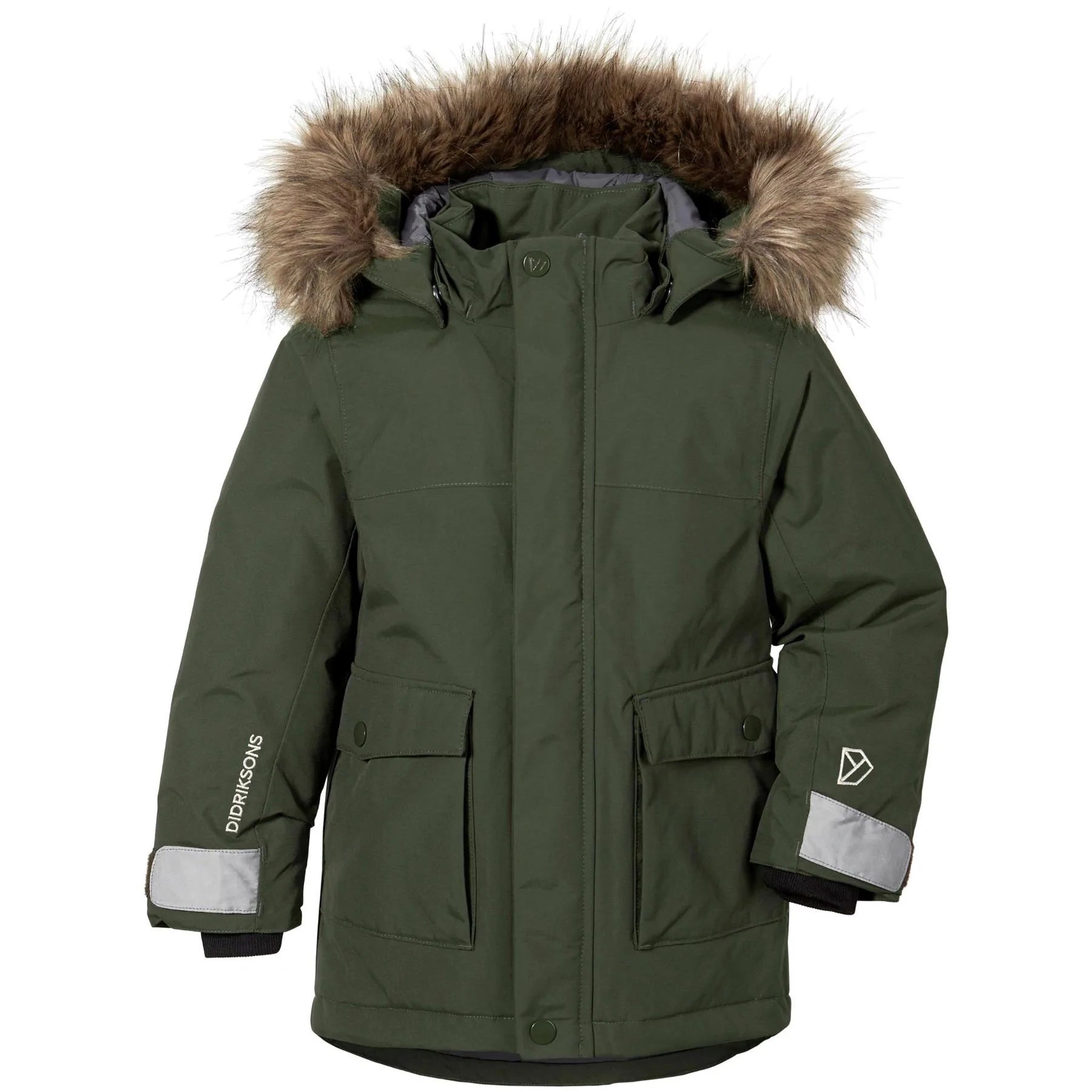 Didriksons Kure Kids Parka Jacket | Deep Green