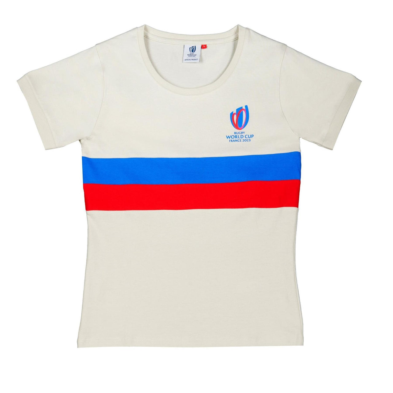 Rugby World Cup 2023 Women's Striped T-Shirt | Light Grey