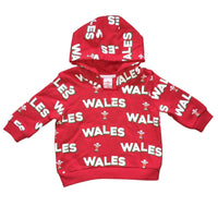 Wales WRU Rugby Baby Over Head Hoodie | Red