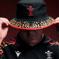 Macron Wales Rugby Bucket Hat | Black | 2025/26 | Adult