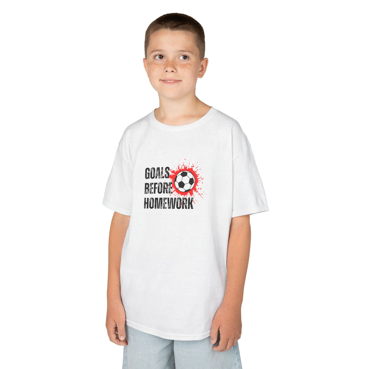 Goals Before Homework Junior T-Shirt | Red