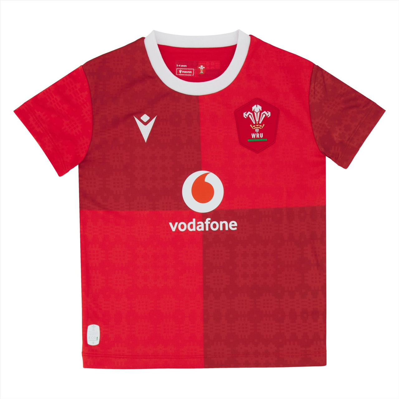 Macron Wales Rugby Kids Home Replica Shirt | Red | 2025/26 (Introductory Offer 10% Off)