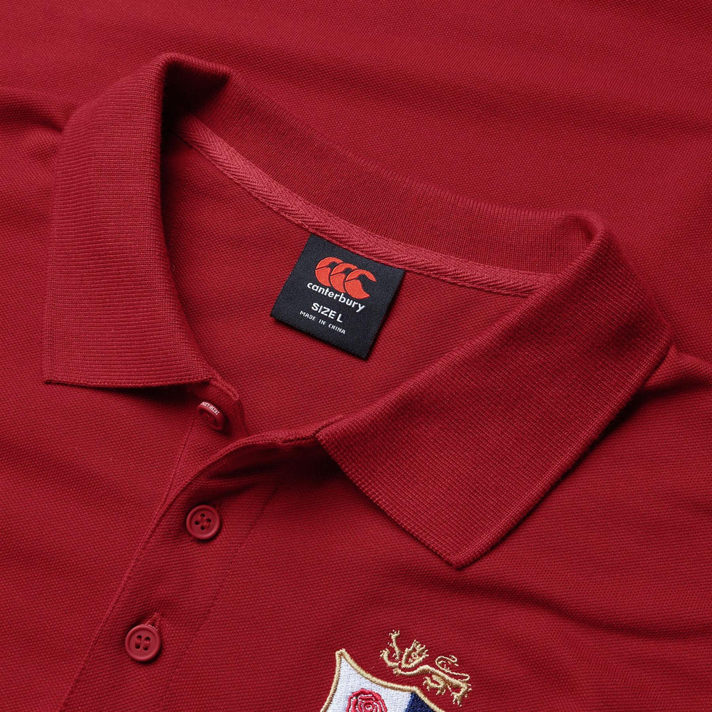 Canterbury British & Irish Lions Rugby Mens Pique Polo Shirt | Red | 2025