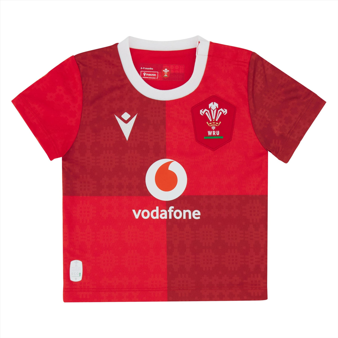 Macron Wales Rugby Baby Home Replica Shirt | Red | 2025/26 (Introductory Offer 10% Off)