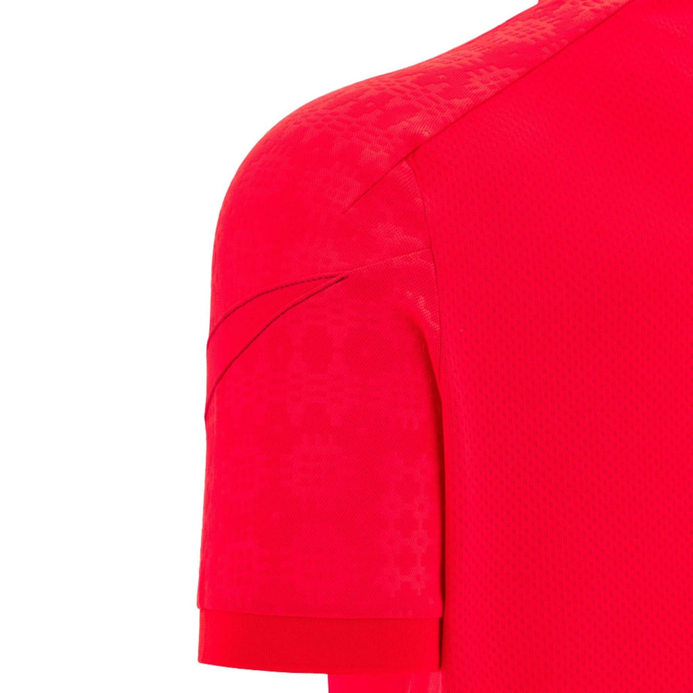 Macron Wales Rugby Mens Travel Polo Shirt | Red | 2025/26