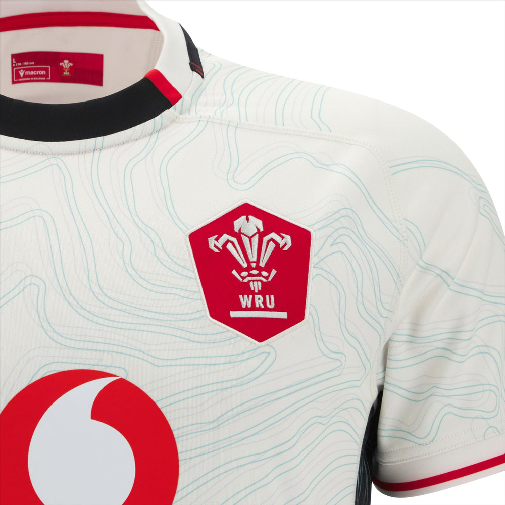 Macron Wales Rugby Mens Away Replica Shirt | Off White | 2025/26
