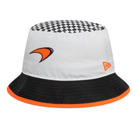 McLaren F1 New Era Checkered Visor Bucket Hat | White | 2025