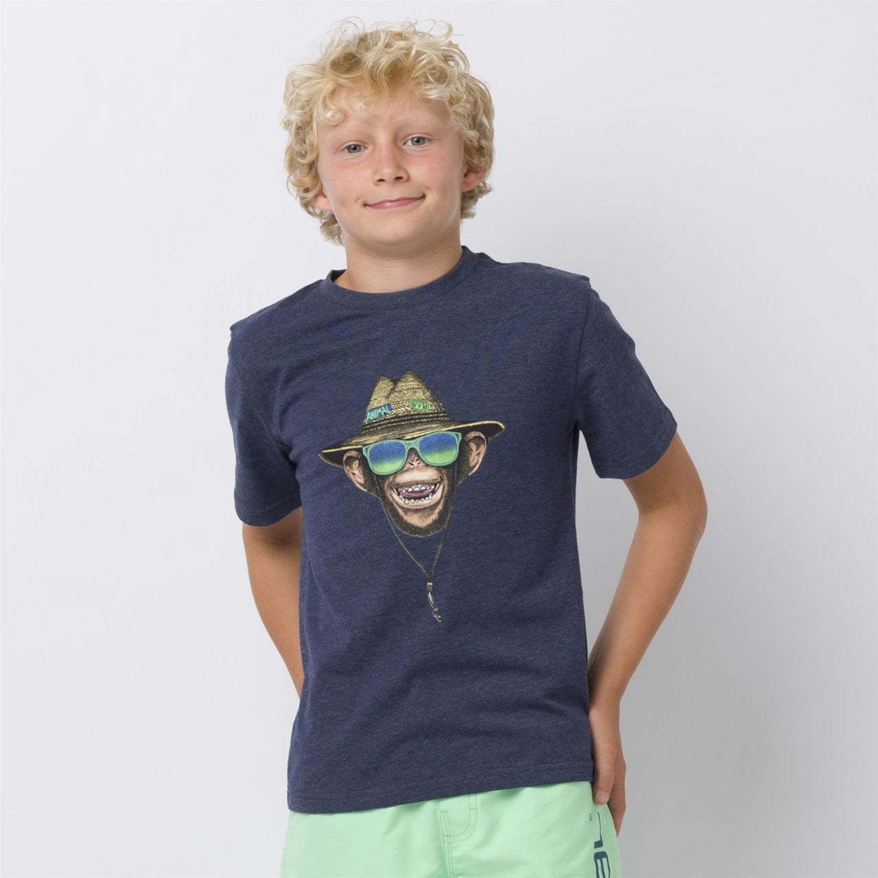 Animal Kids Hang Loose T-shirt | Indigo Blue Marl