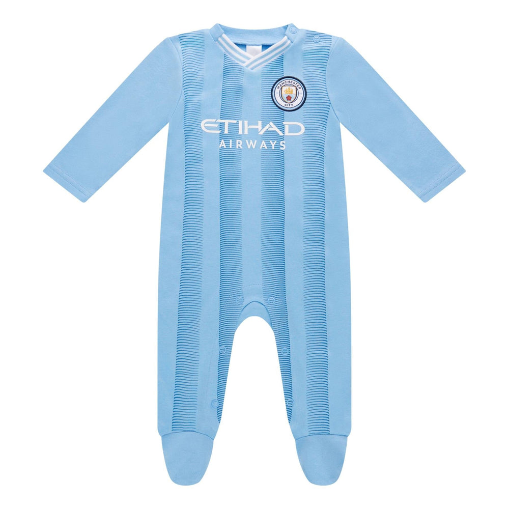 Manchester City FC Baby Kit Home Sleepsuit | 2023/24
