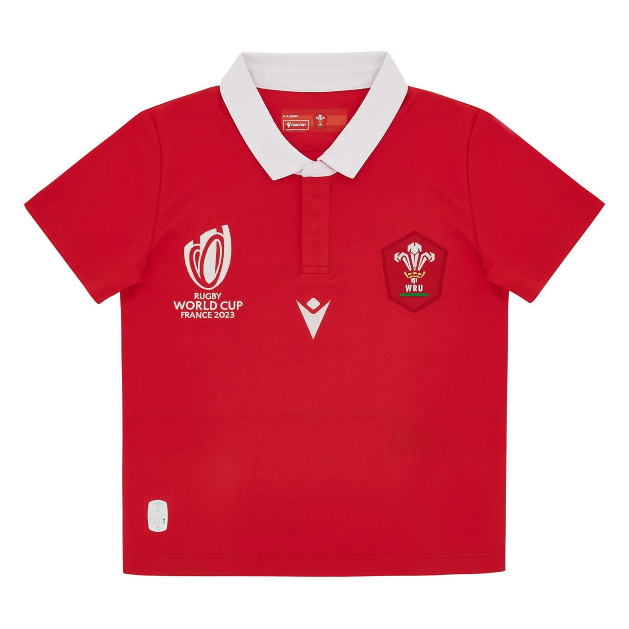 Macron Wales Rugby World Cup 2023 Kids Home Replica Shirt