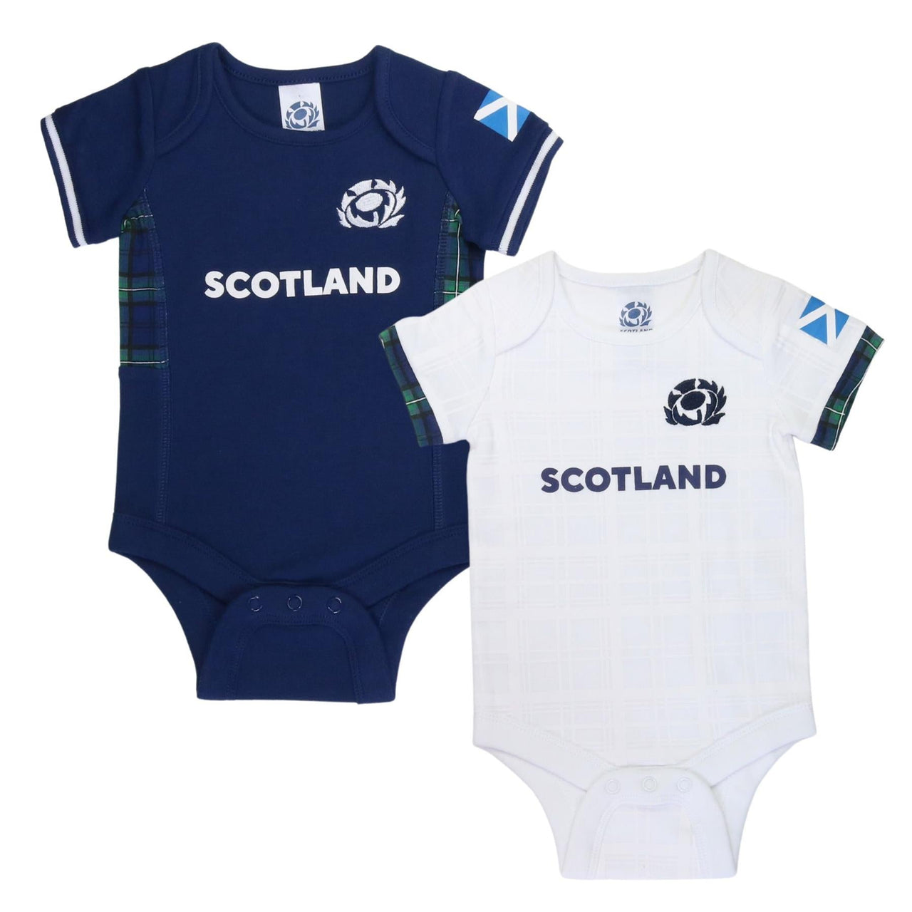 Scotland SRU Rugby Baby 2 Pack Bodysuits | Navy/White | 2023/24