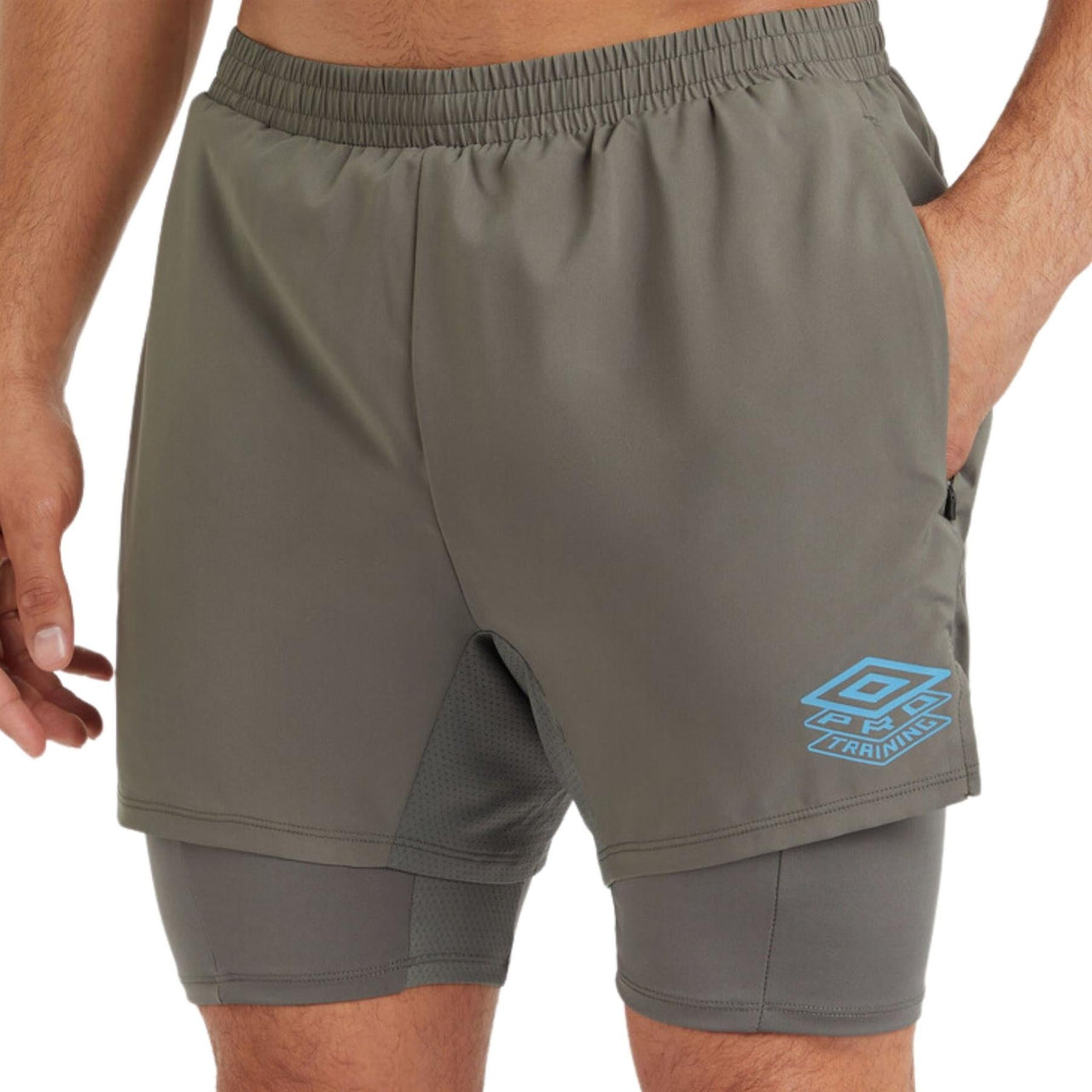 Umbro Mens Pro Training Elite Hybrid Shorts | Gunmetal Grey