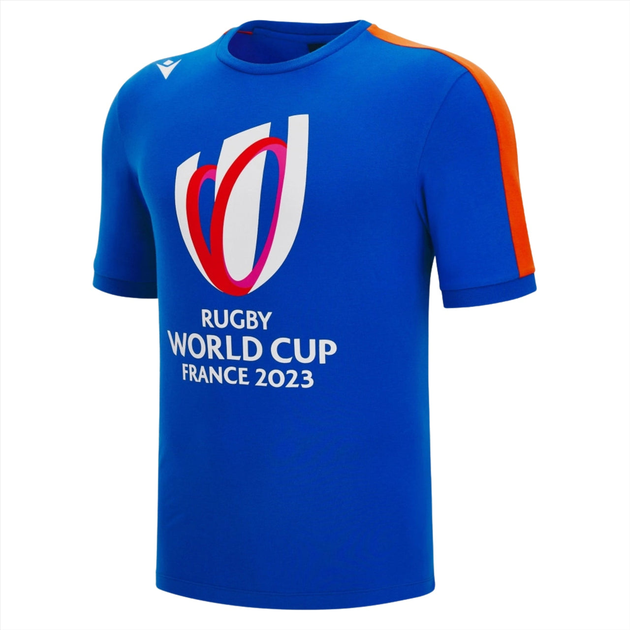 Macron Rugby World Cup 2023 Kids Large Logo T-Shirt | Royal/Red