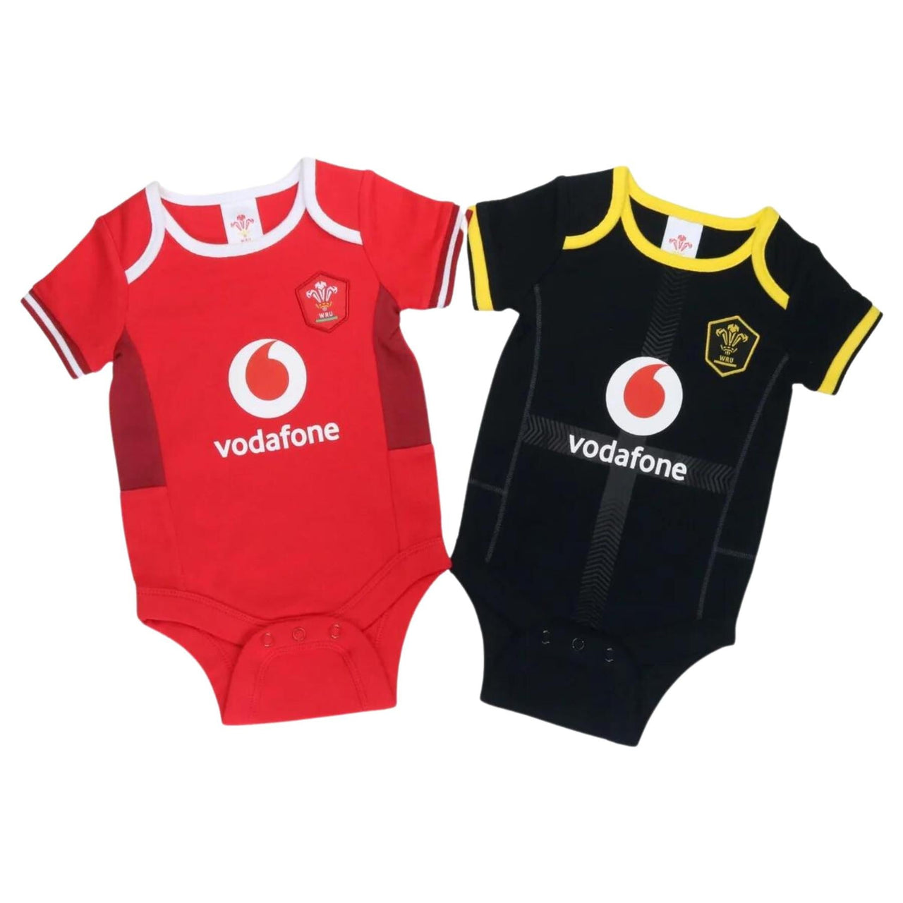 Wales WRU Rugby Baby 2 Pack Bodysuits | Red/Black | 2023/24