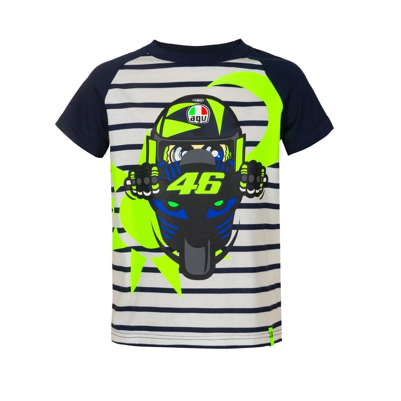 Valentino Rossi VR46 Kid's Motina Stripe T-Shirt | White | 2021