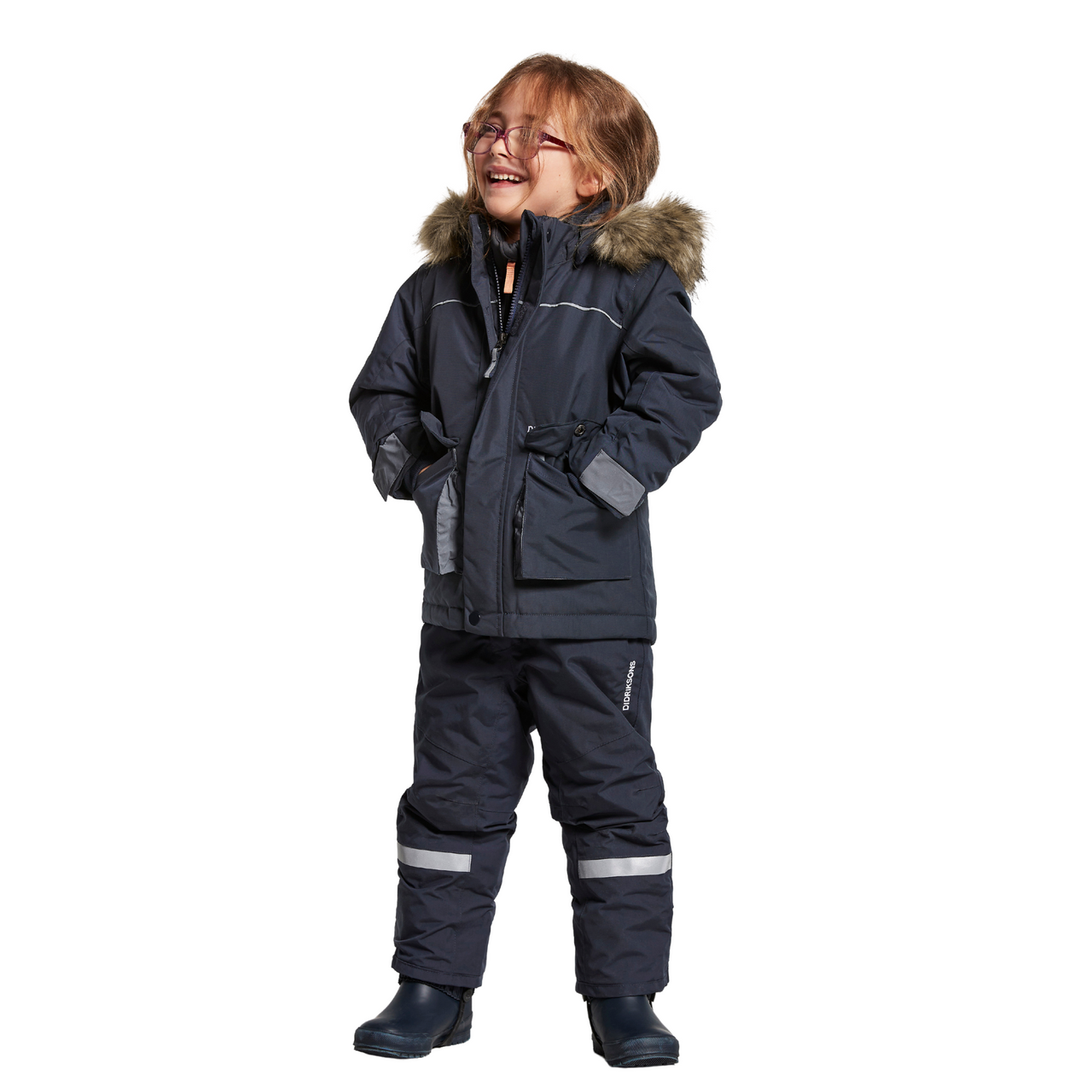 Didriksons Bjornen Kids Winter Parka Coat | Navy