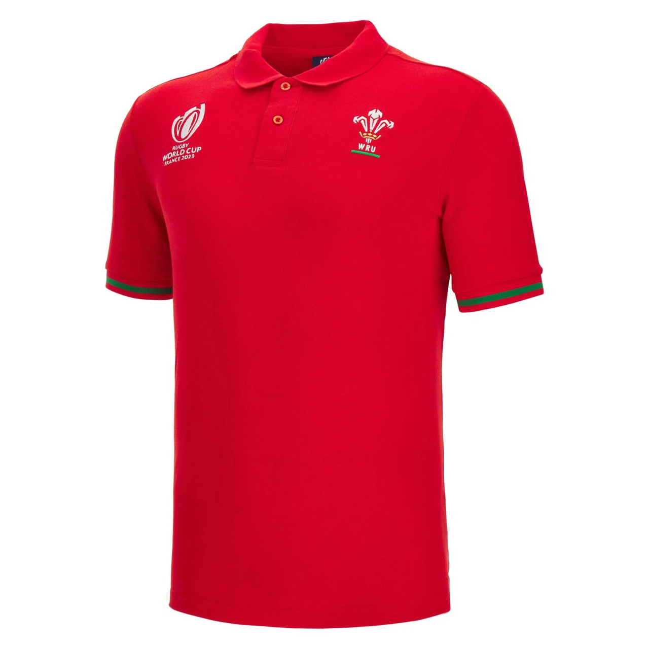 Macron Wales Rugby World Cup 2023 Mens Polo Shirt