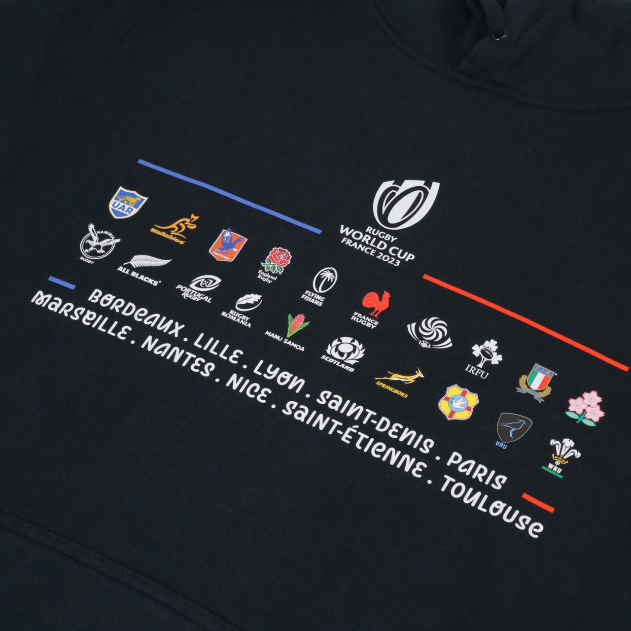 Rugby World Cup 2023 Men's 20 Unions Stacked T-Shirt | Navy