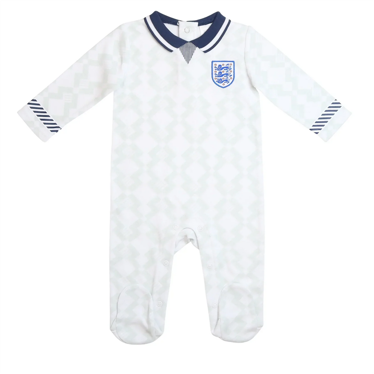England Football 1990 Retro Home Kit Baby Sleepsuit