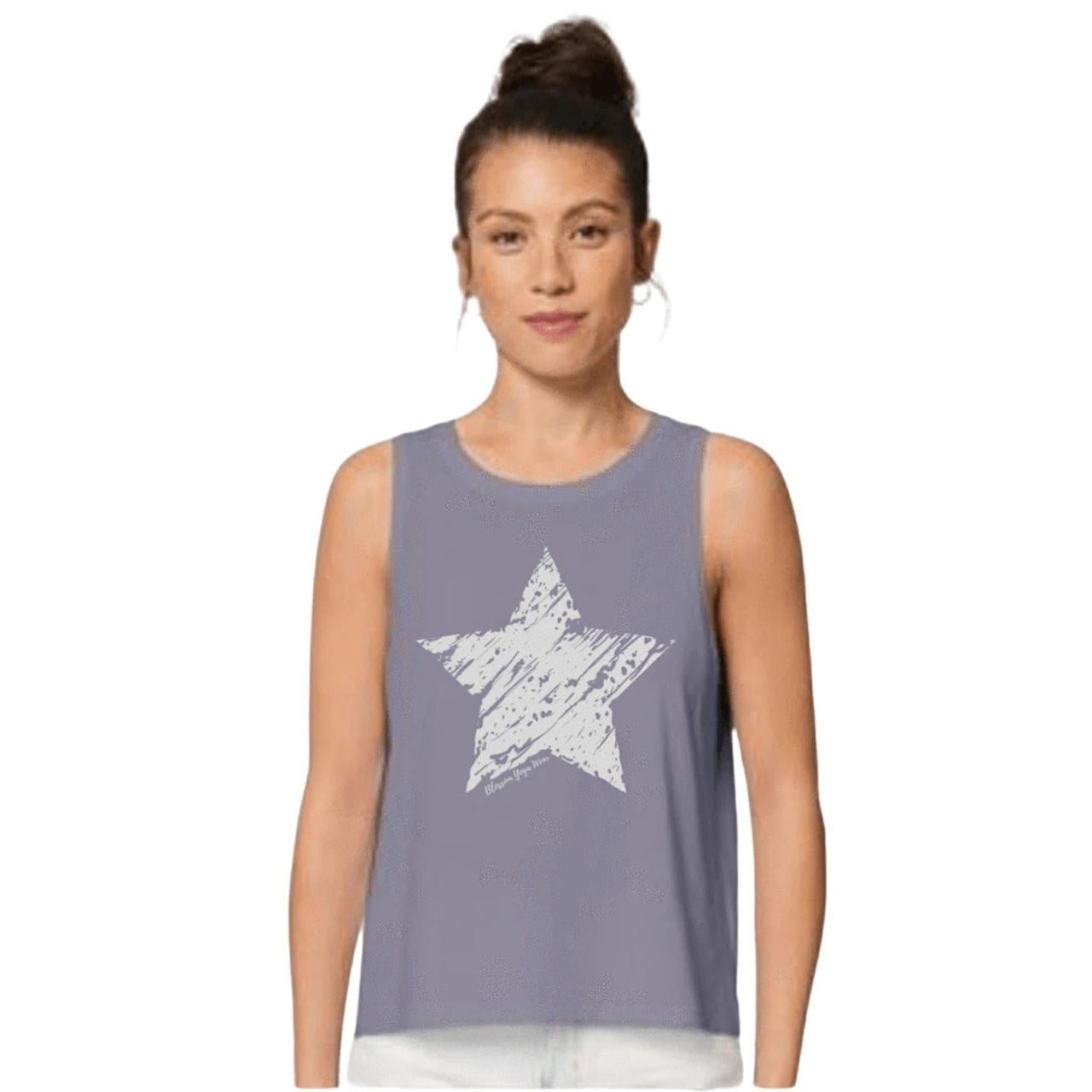 Blossom Yoga Star Print Crop Vest Top