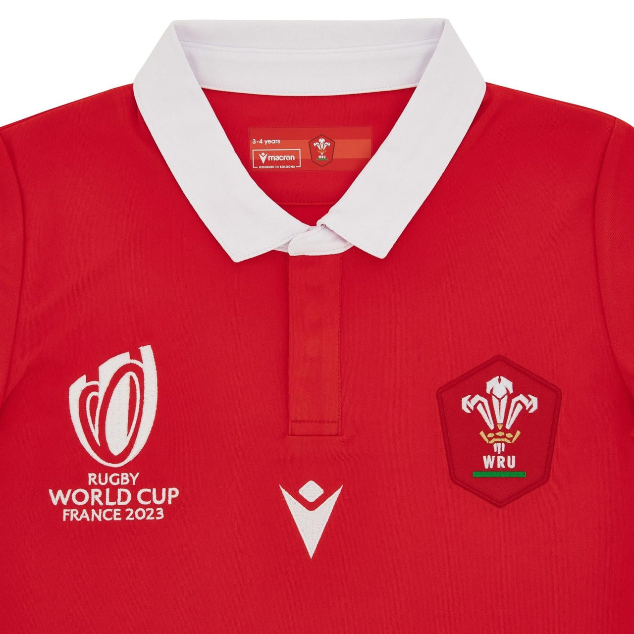 Macron Wales Rugby World Cup 2023 Kids Home Replica Shirt